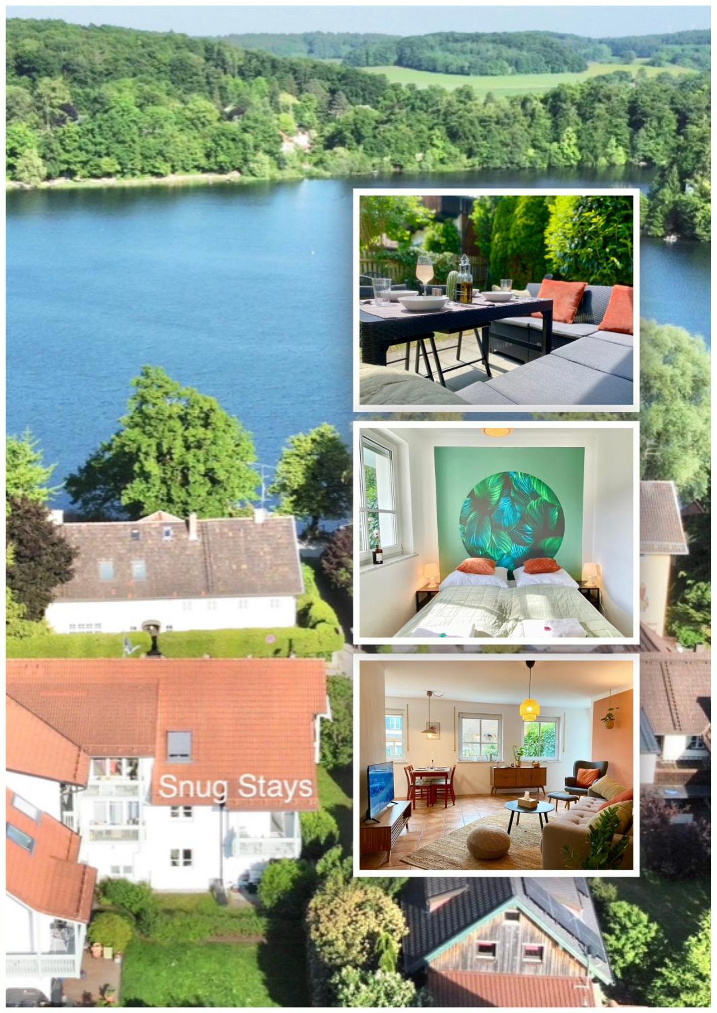 Snug Stays I 3 Zimmer Design Apartment Am See Mit Garten I Home Office I Highspeed Wifi Вайслінг Екстер'єр фото